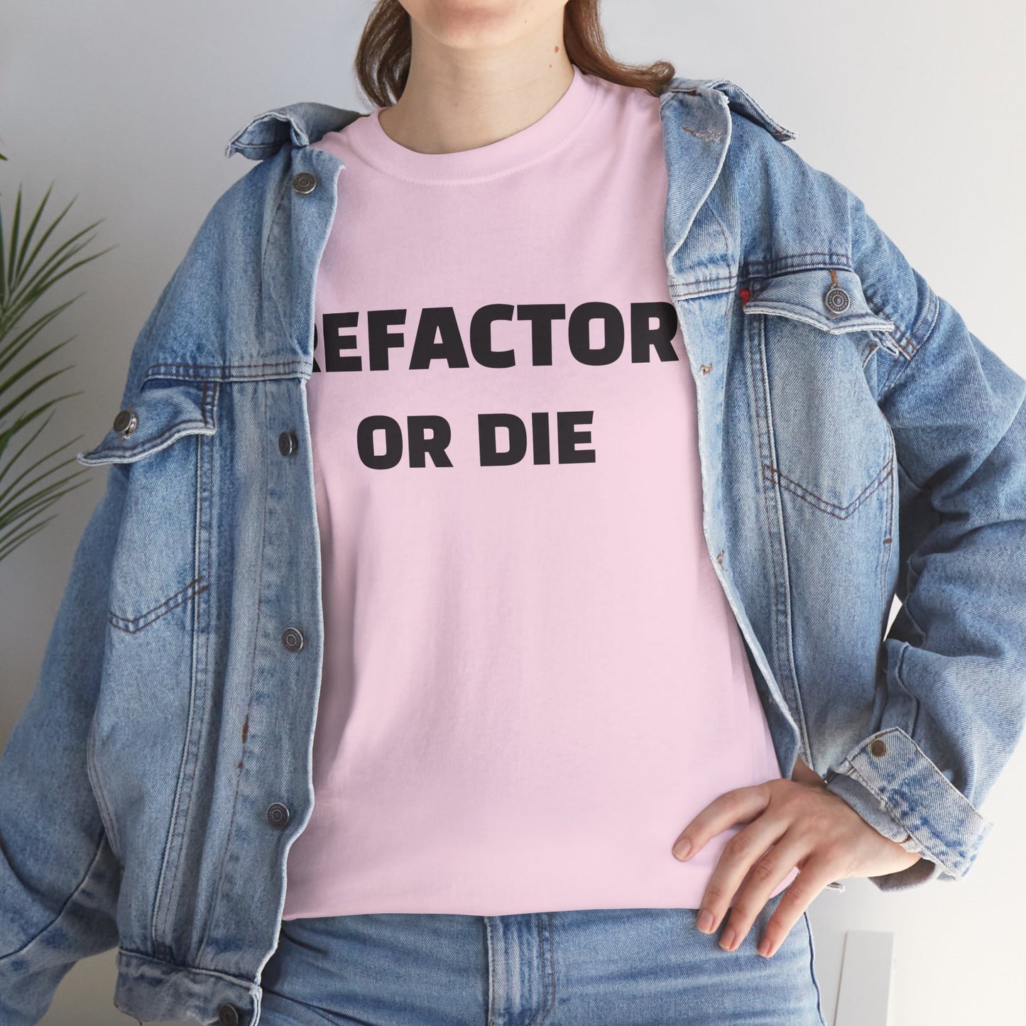 Refactor or Die Unisex Heavy Cotton Tee | Programmer Gift, Tech Enthusiast Apparel, Geek Humor Shirt, Coding T-Shirt, Funny Gift Idea