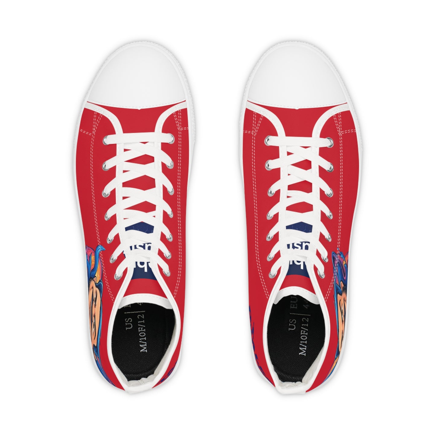 Stylish High Top Sneakers for Fun and Casual Wear, Unique Gift for Him, Trendy Athletic Shoes, Vibrant Red Color, Perfect for Every Occasion