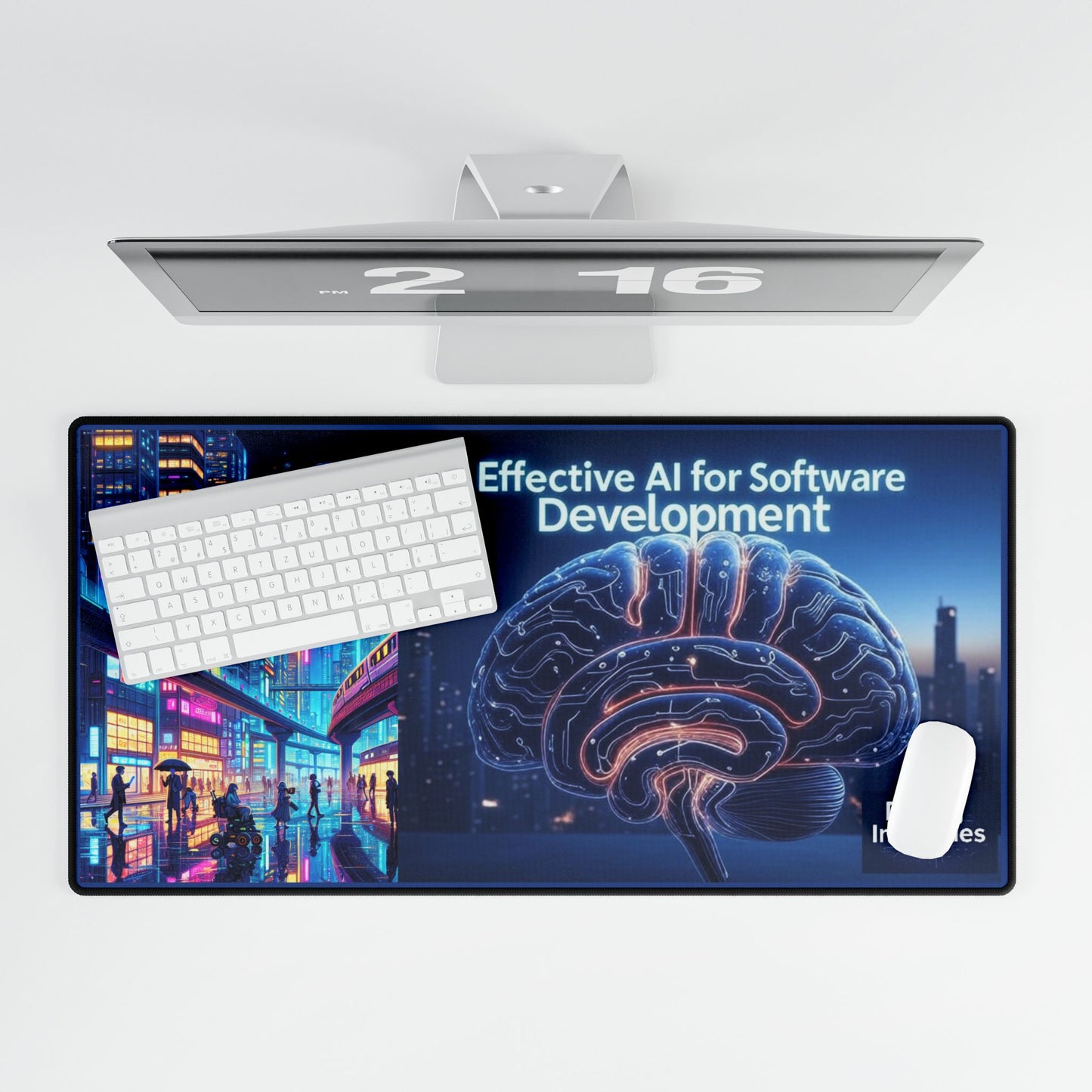 AI-Themed Desk Mat for Developers, Gaming, Office Decor, Gift for Programmers, Effective AI Desk Accessory