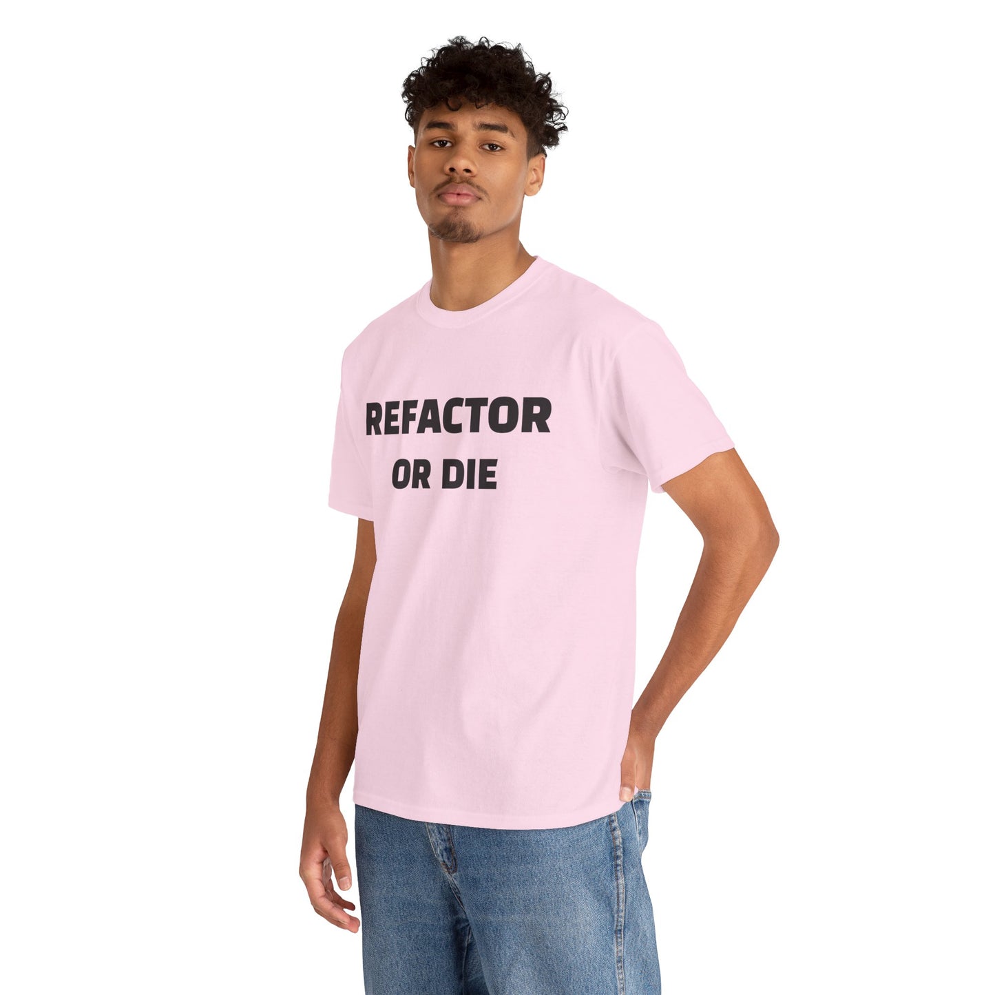 Refactor or Die Unisex Heavy Cotton Tee | Programmer Gift, Tech Enthusiast Apparel, Geek Humor Shirt, Coding T-Shirt, Funny Gift Idea